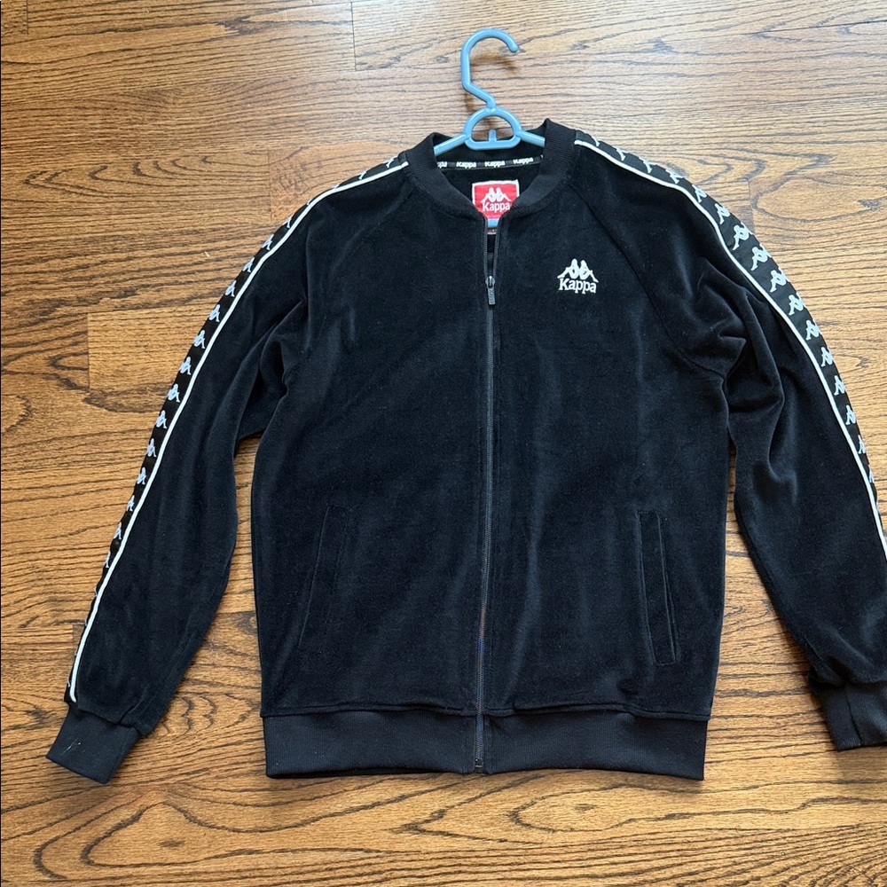 Kappa Black Bomber Jacket with White Accents